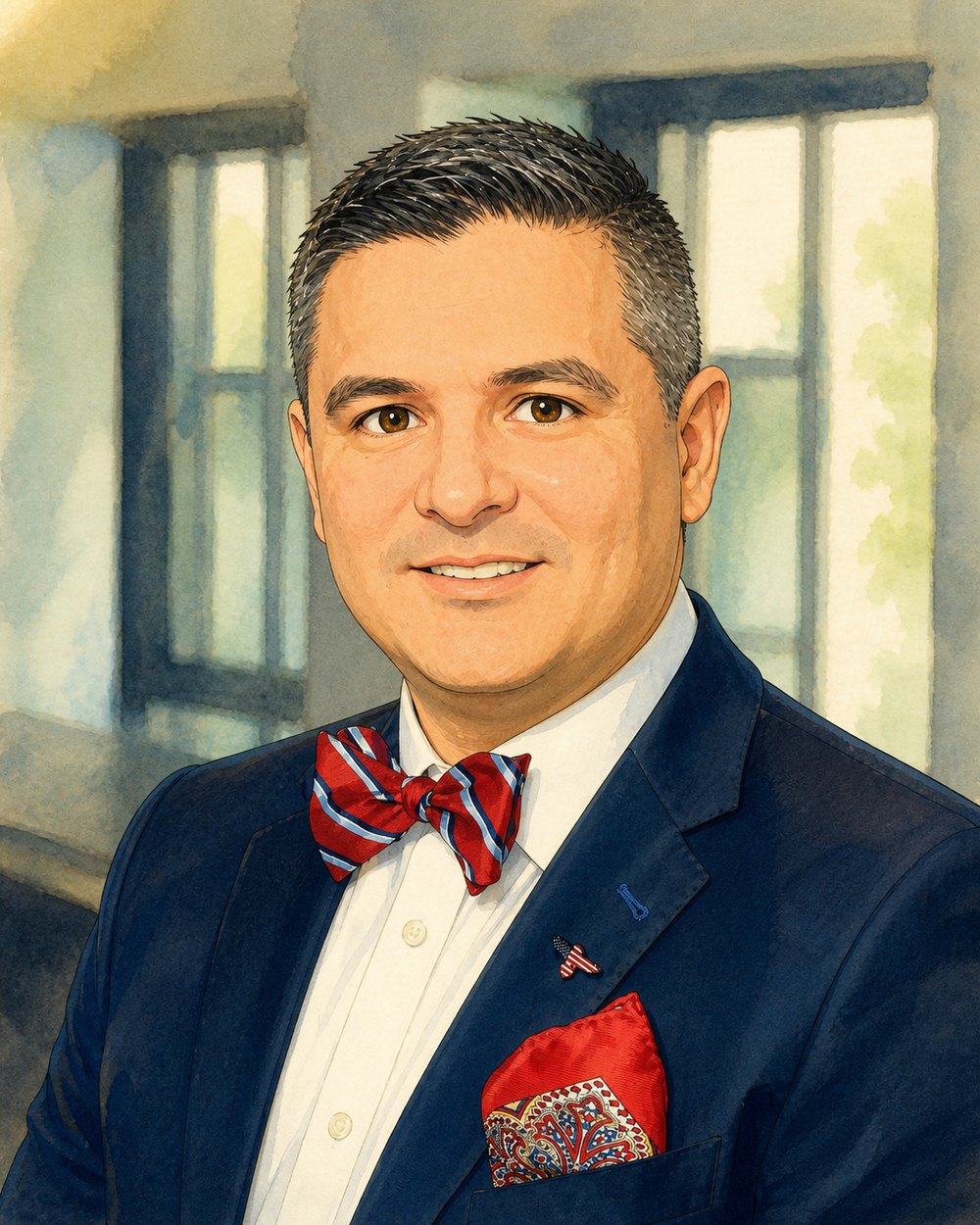 Illustrated portrait of Max Alexander